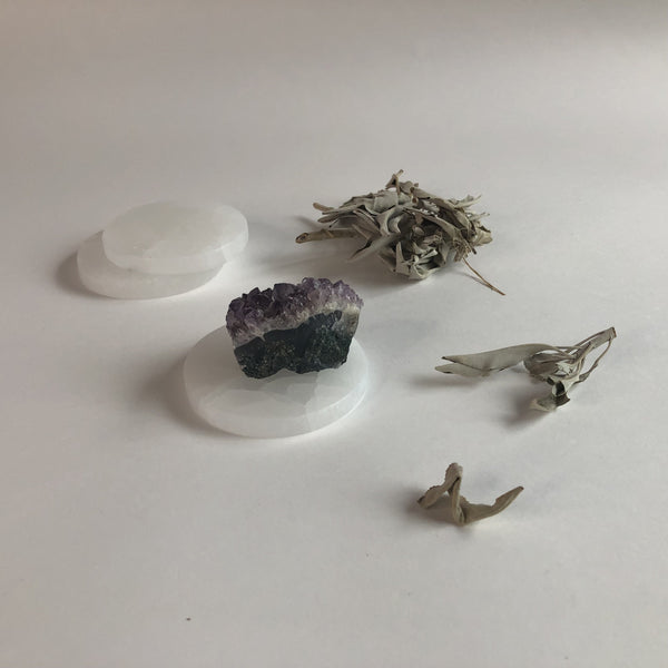 SELENITE CLEARING PLATE - Chi for Healing