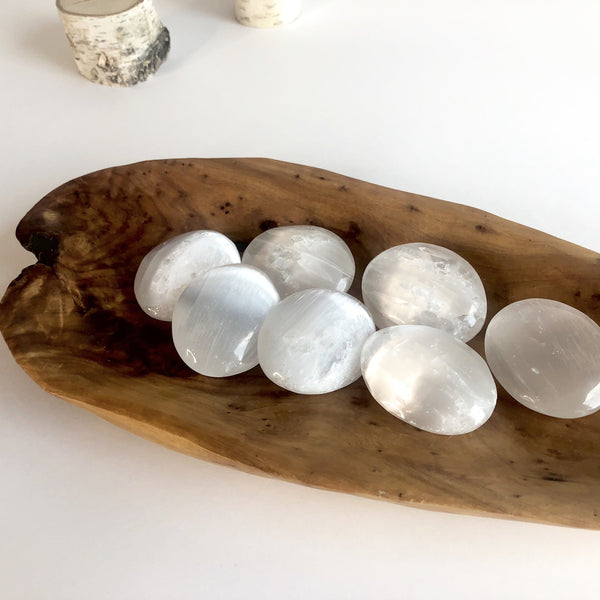 SELENITE PALM STONES - Chi for Healing