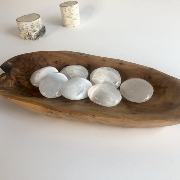 SELENITE PALM STONES - Chi for Healing