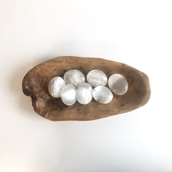SELENITE PALM STONES - Chi for Healing