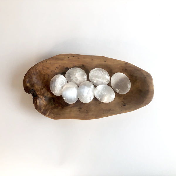 SELENITE PALM STONES - Chi for Healing