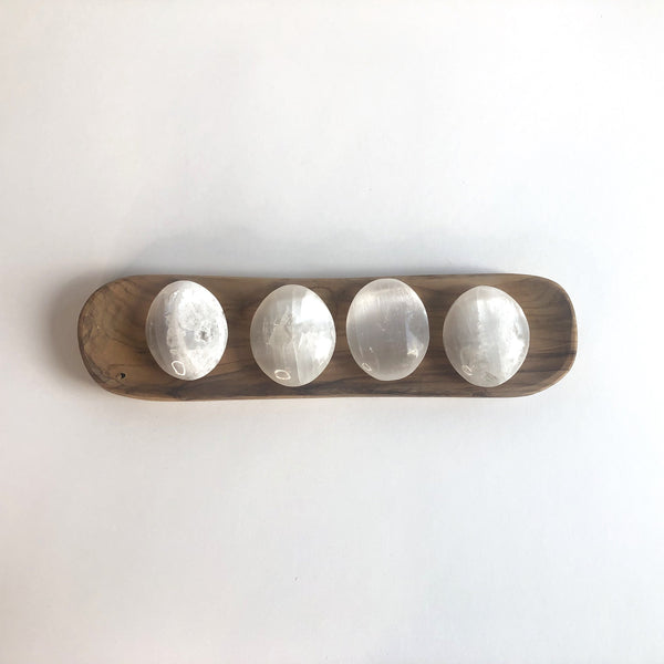 SELENITE PALM STONES - Chi for Healing