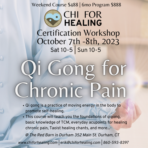 Qi gong for Chronic Pain Certification Course in October 2023